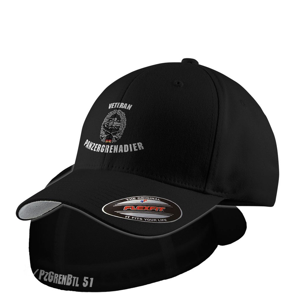 Flexfit Kappe Panzergrenadier Veteran Abzeichen Barett 2 PzGrenBtl 51 #43331