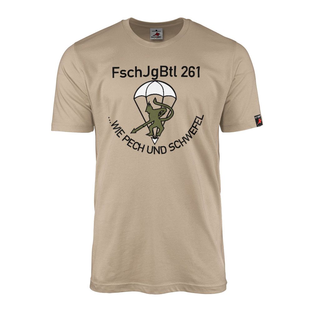 T-Shirt FschJgBtl 261 Fallschirmjägerbataillon Grüner Teufel Pech und Schwefel Falli  #47442