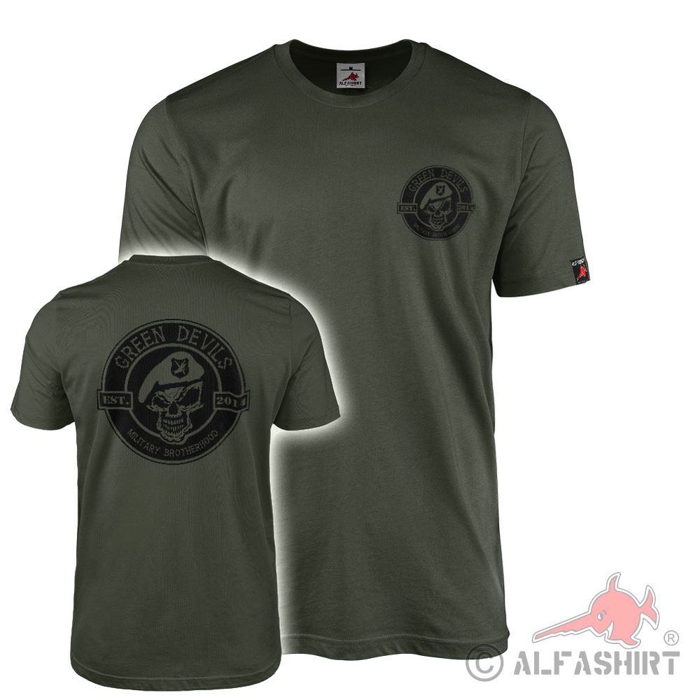 T-Shirt oliv Green Devils Logo i#K02253
