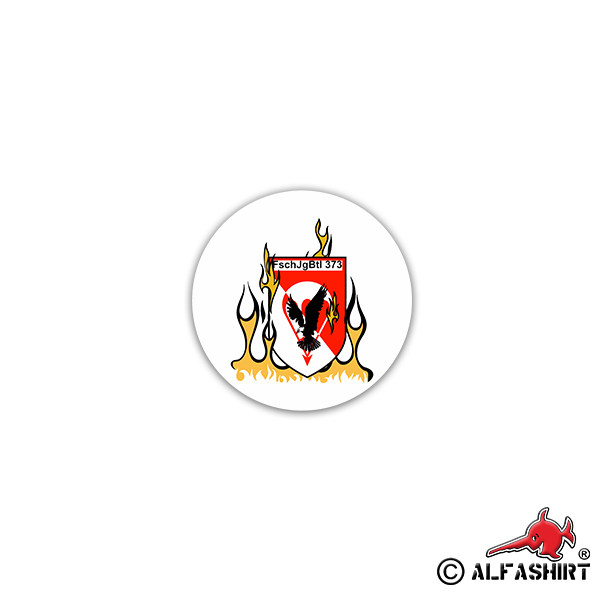 Sticker FschJgBtl 373 Flammen Paratrooper Battalion 7x7cm A2379