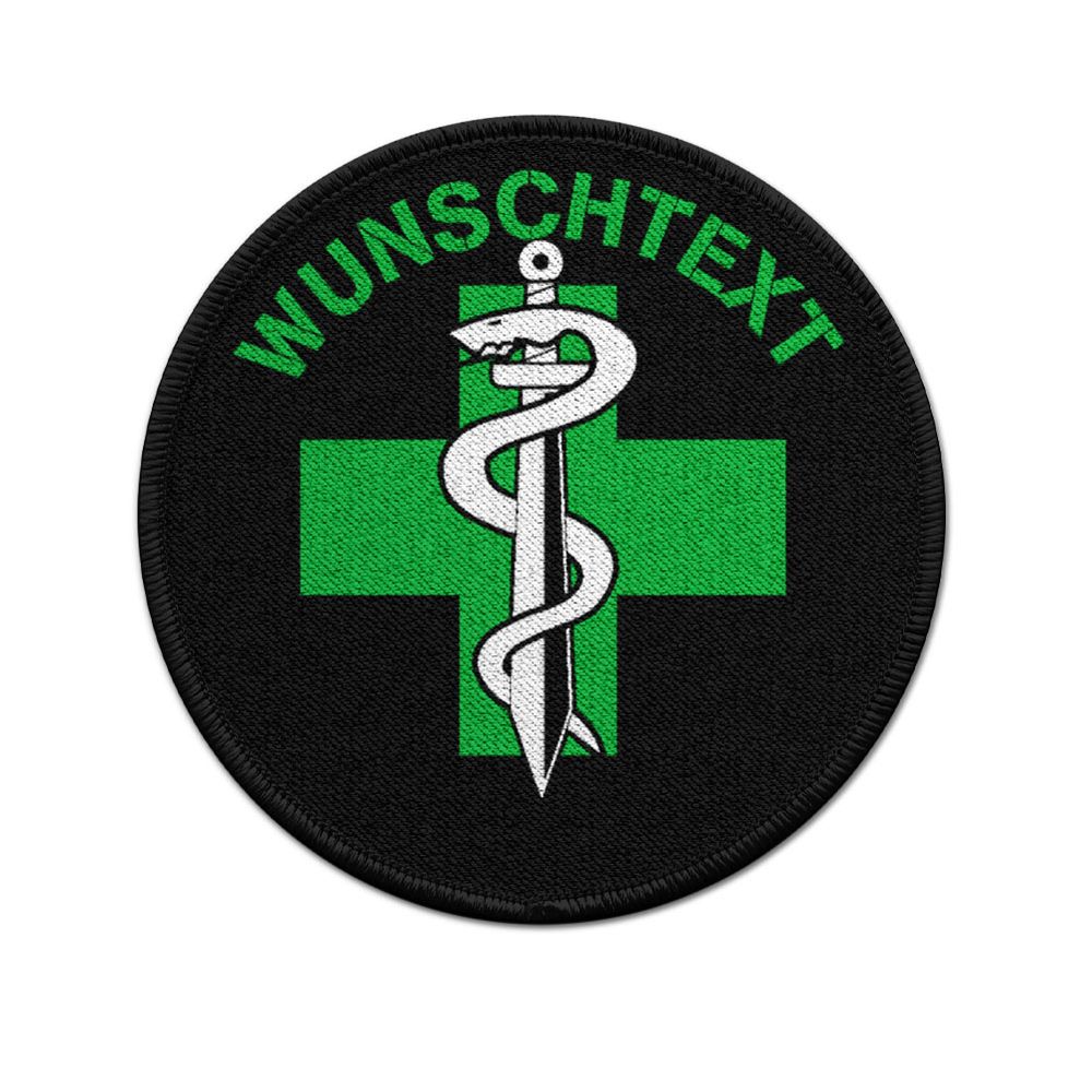Patch Rettungsdienst Wunschtext Schwarz Aufnäher  Sanitäter 9cm #39308