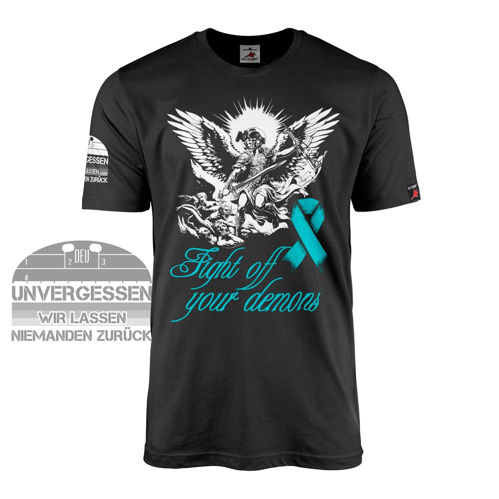 Unvergessen fight off your demons PTBS Schleife T Shirt #45383