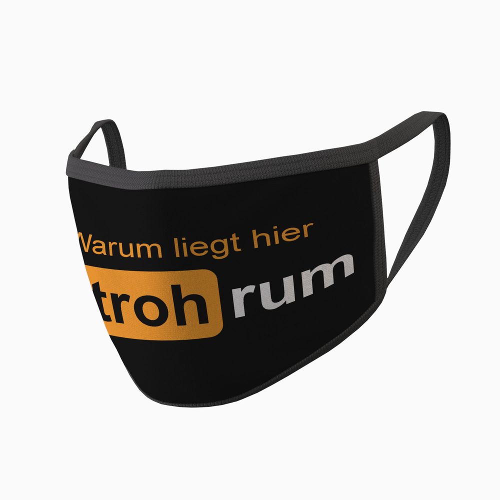 Mouth Mask Why lies straw fun humor clip face printed # 34647