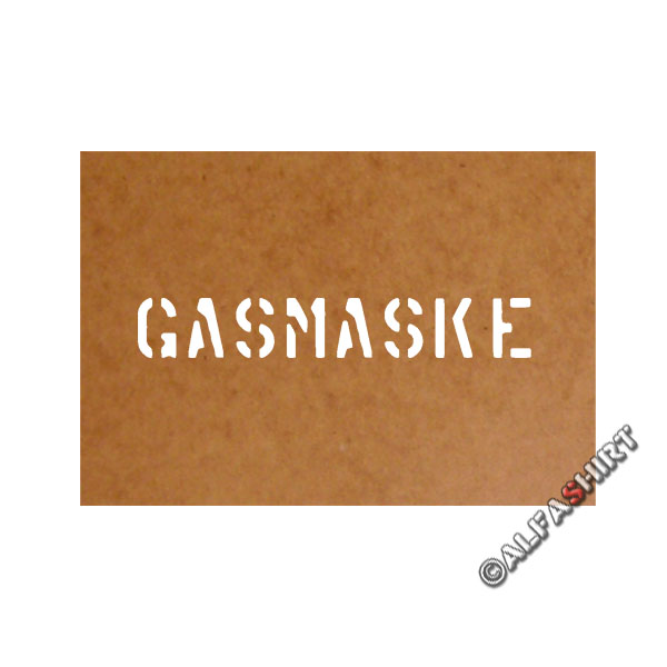 Gasmaske Us Army Stencil Ölkarton Lackierschablone 2,5x16cm #15251
