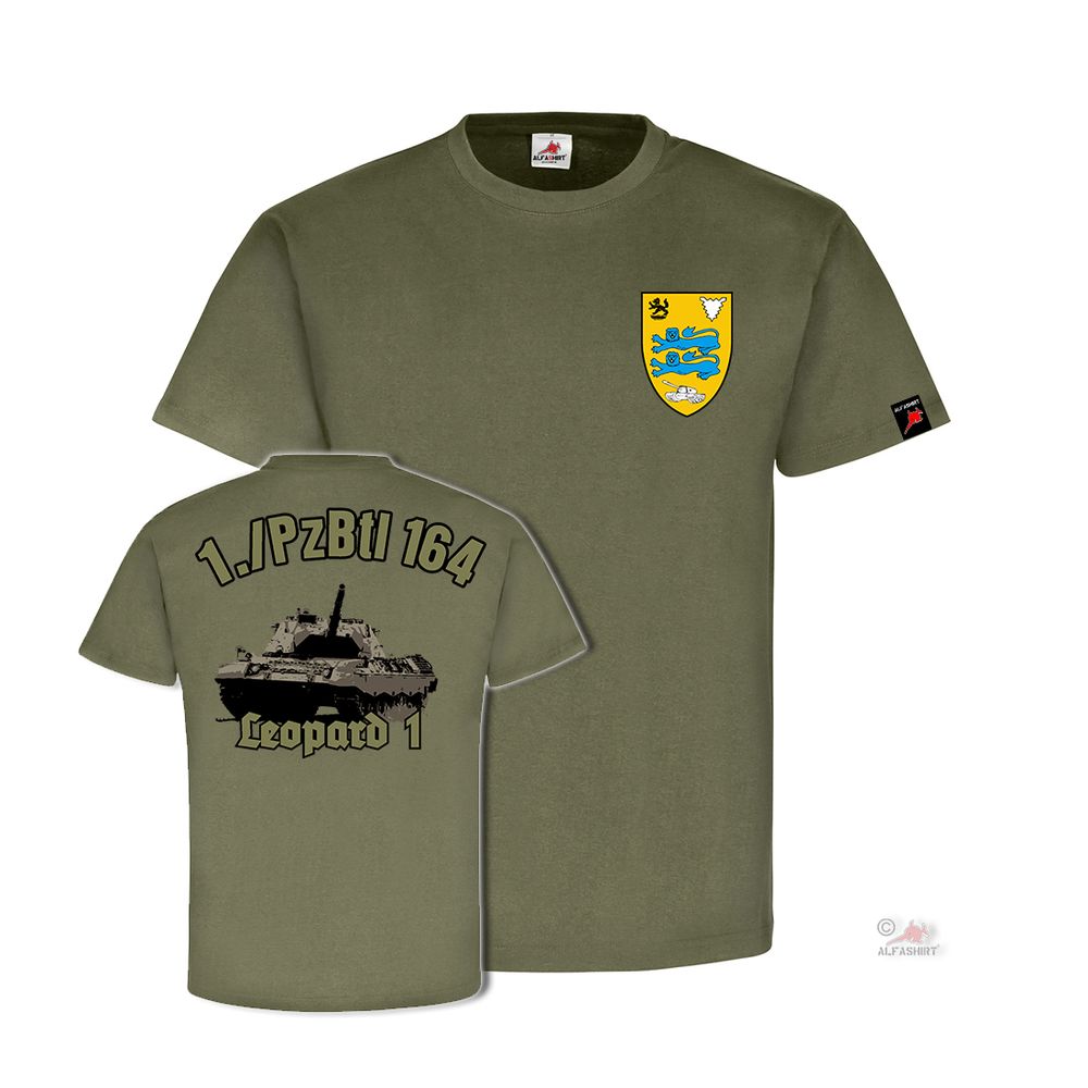 1 Panzer Battalion 164 Leopard 1A5 Bundeswehr Flensburg Weiche T-Shirt #32112