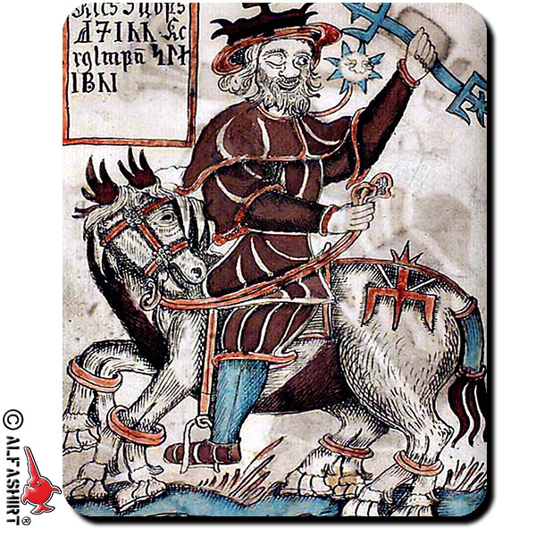 Odin on Sleipnir Icelandic Edda handwriting 1867 Olafur 1760 Mouse pad # 16090