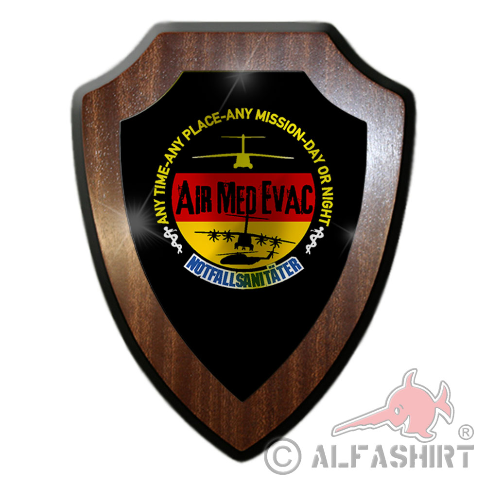 Heraldic shield Air Med Evac Emergency paramedic SanDst Pfleger Bundeswehr BW # 27969
