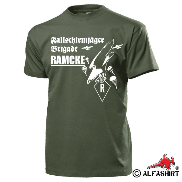 Fallschirmjäger Brigade Ramecke Wappen Abzeichen Grüne Teufel - T Shirt #15556