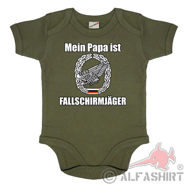 Baby Strampler Mein Papa ist Fallschirmjäger Adler - Babystrampler #18748