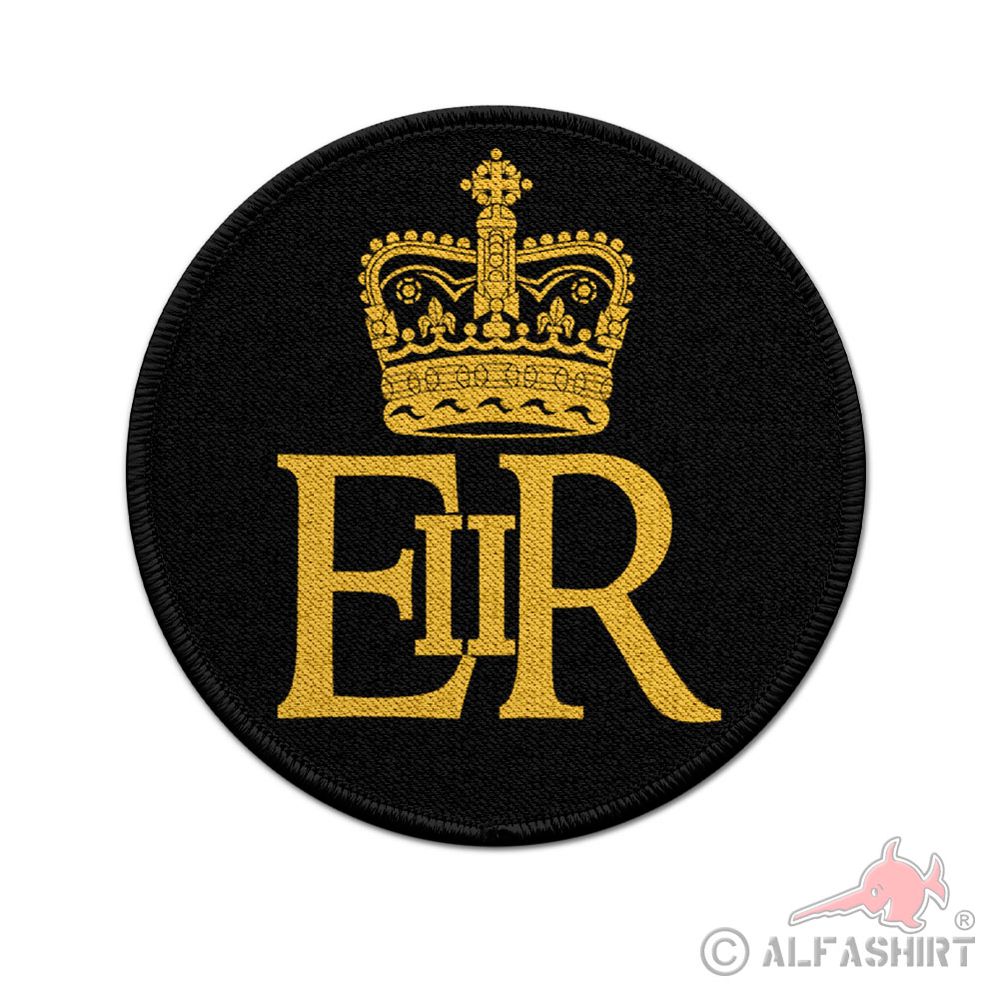 Patch Royal cypher Queen Elizabeth Logo Wappen Abzeichen 2 E II 7,5cm#40473