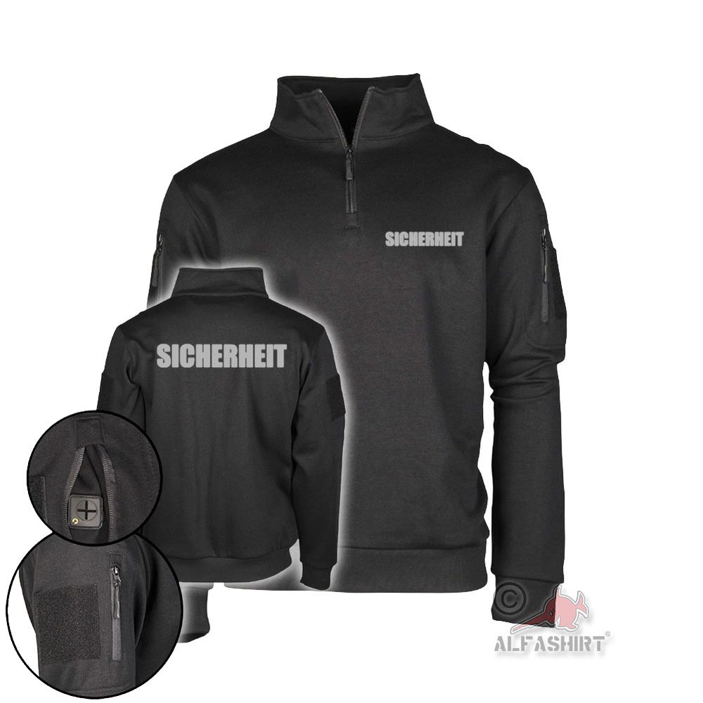 Tactical Pullover BW schwarz Reflektierend Silber Sicherheit #42733