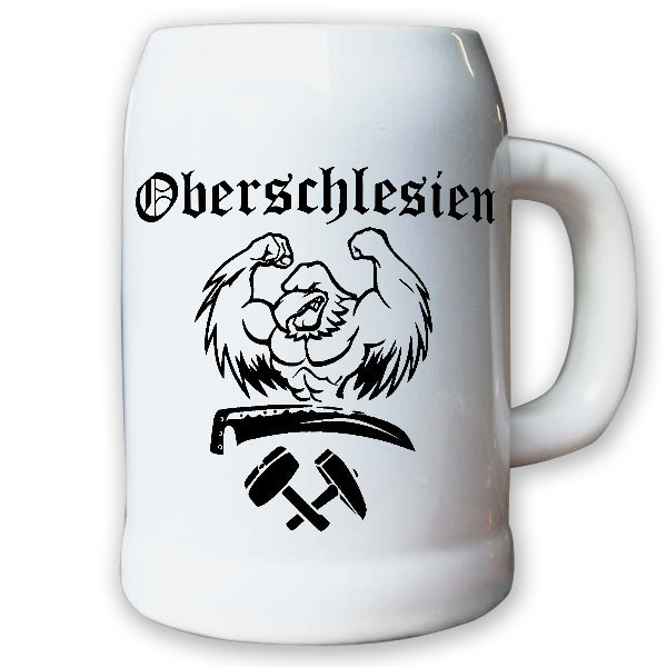 Oberschlesien Adler Heimat Schlesien Deutschland Polen Krug Bierkrug 0,5l #9597
