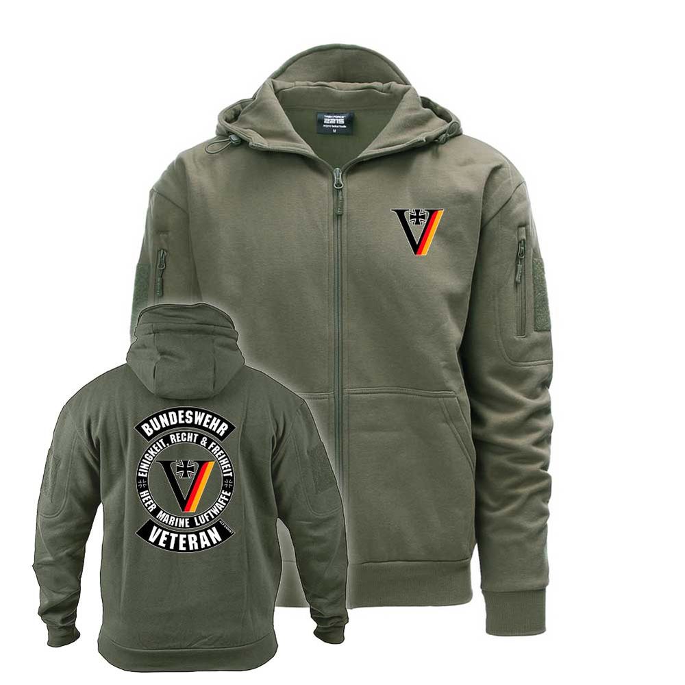 Tactical Hoodie Oliv Bundeswehr BW Veteran Logo BW Kreuz Heer Marine #47054