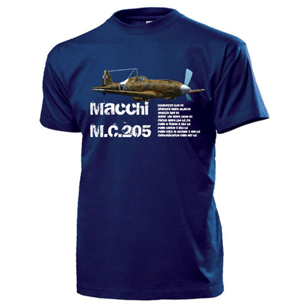 Macchi MC205 italienisches Jagdflugzeug WK 2 Flugzeug Veltro - T Shirt #13767