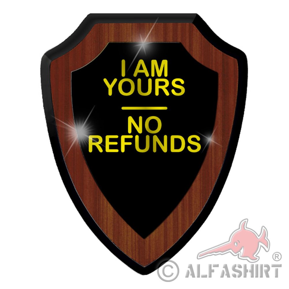 Wappenschild I AM YOURS Liebe Partnerschaft Schild Botschaft #39312