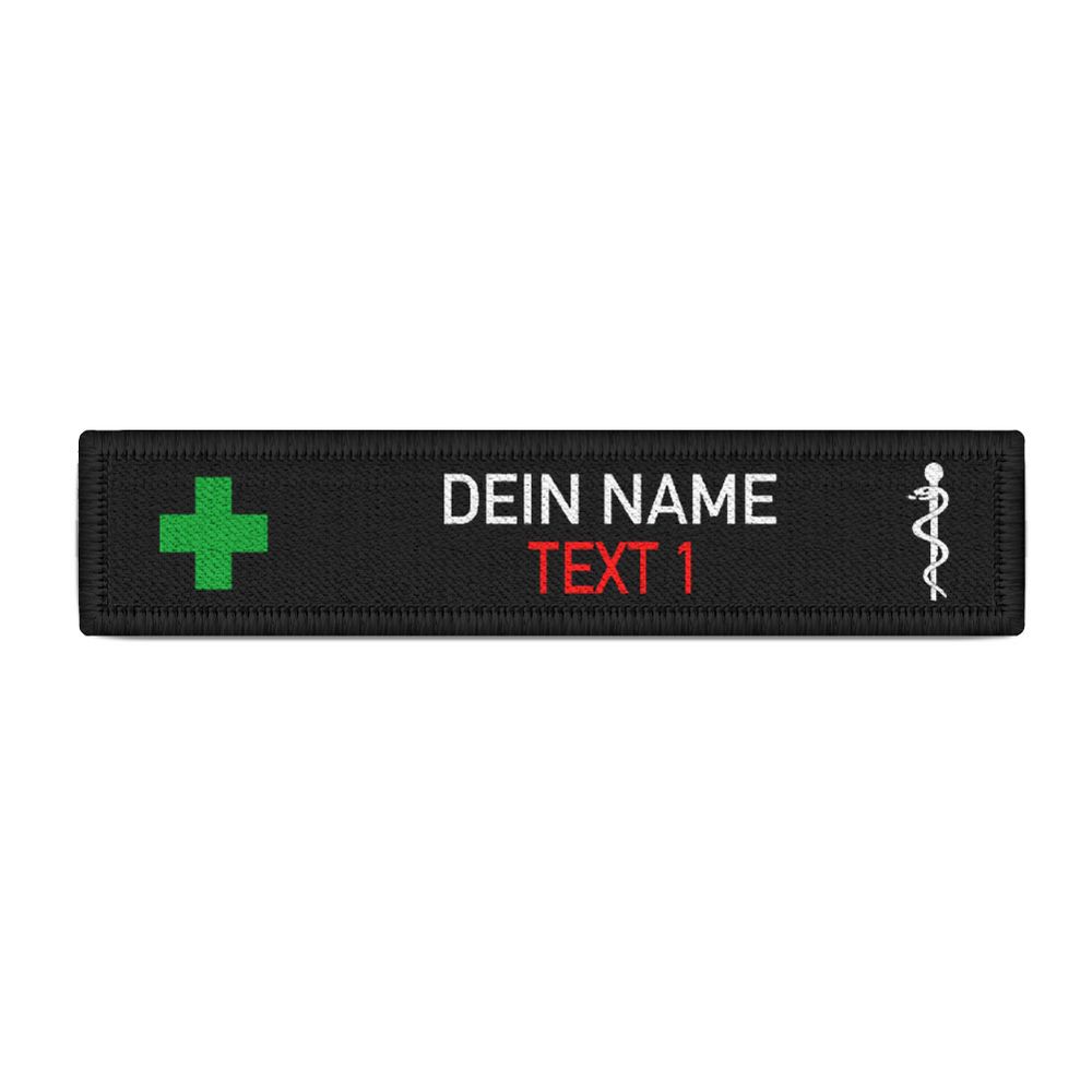 Namen-Schild Patch Feuerwehr NFS RSin personalisierbar Sanitäter Doktor  #41397