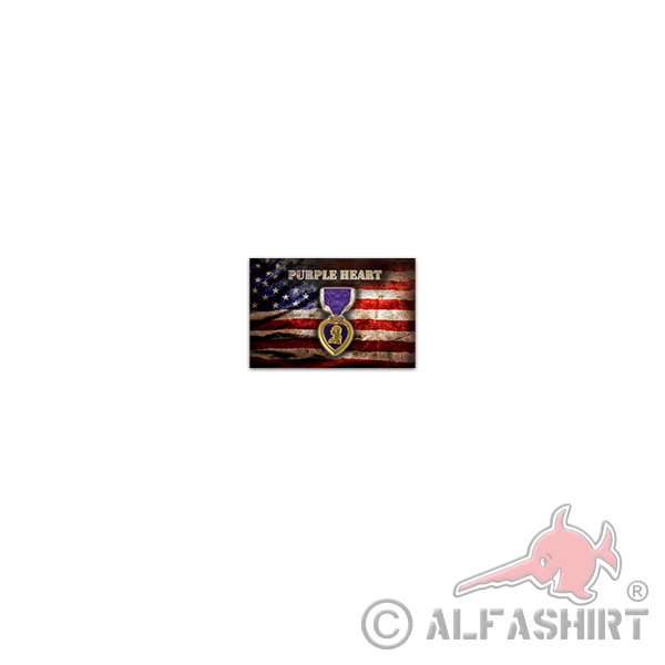 Sticker Purple Heart Violet Heart USA 11x7cm A3543