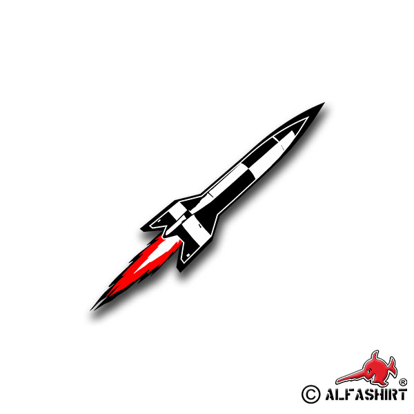 Sticker V2 rocket unit 4 large rocket Peenemünde 8x7cm A1397