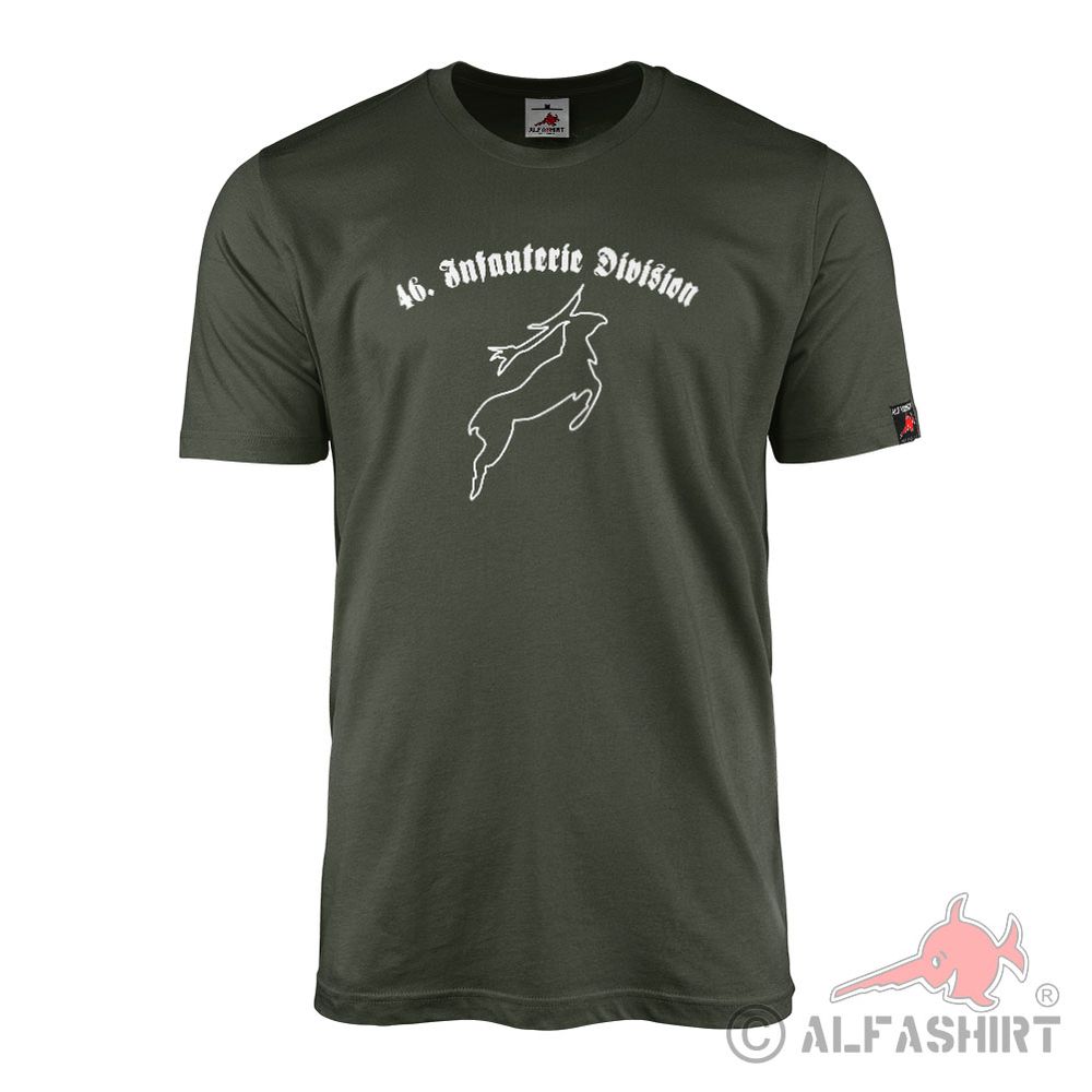 T-Shirt 46. Infanterie-Division ID Großverband Heer Infanterie Hirsch #43177