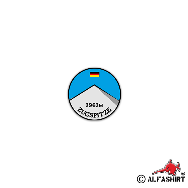 Sticker Zugspitze highest mountain peak Wettersteingebirge 7x7cm # A2343