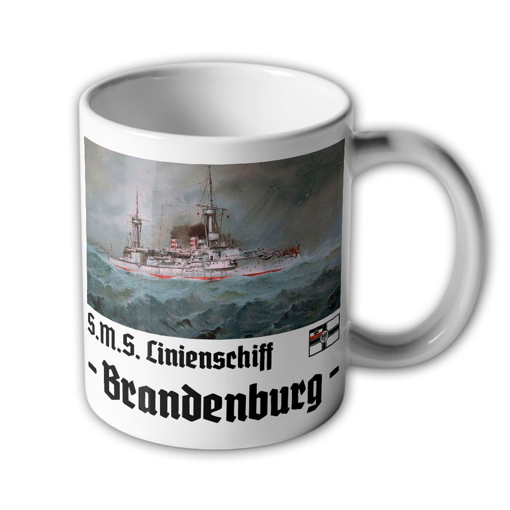 Cup SMS Brandenburg Picture Ironclad Battleship Painting Imperial #38106