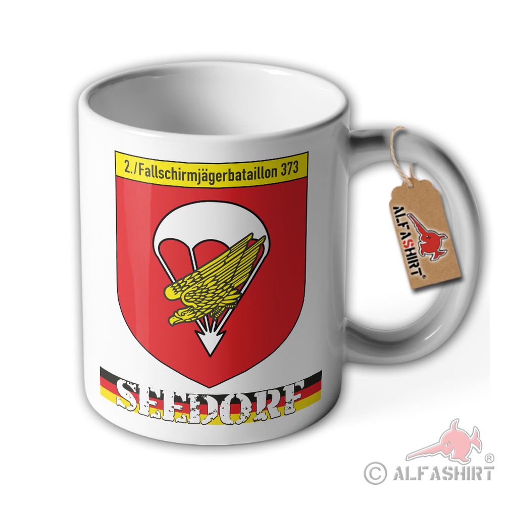 Tasse 2 FschJgBtl 373 Seedorf-Bundeswehr Fallschirmjäger Bataillon 373 #39919