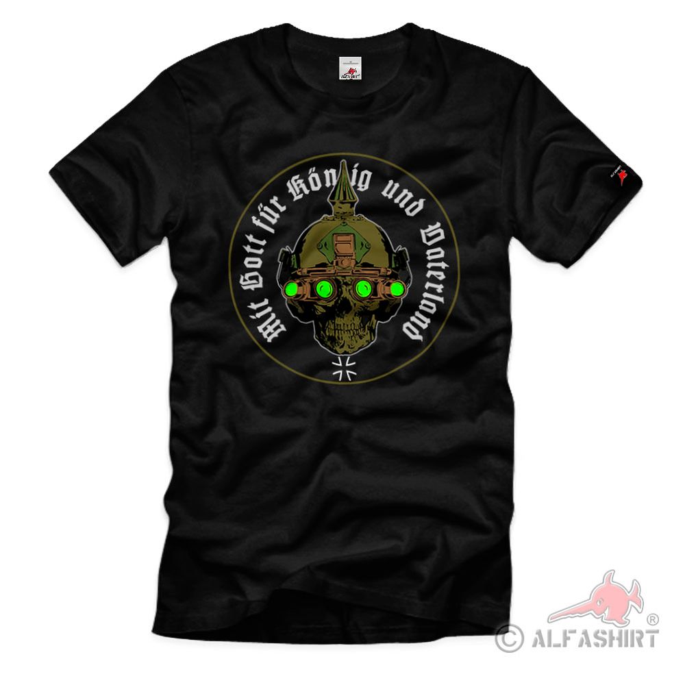 With God for King and Fatherland Bundeswehr Skull Tactical Soldier T Shirt #40242