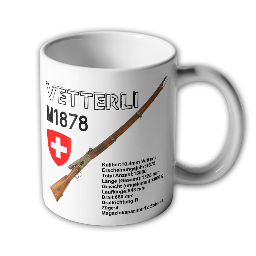 Tasse Vetterli Repetiergewehr M1878 Schweiz Gewehr Becher#46142