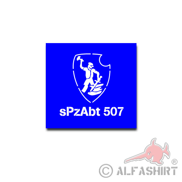 Lackierschablonenaufkleber sPzABt 507 schwere Panzer Abteilung 15x15cm A3557
