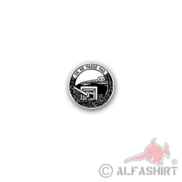 Aufkleber/Sticker Maginot Linie Panzer Französisch On ne passe pas 7x7cm A3572