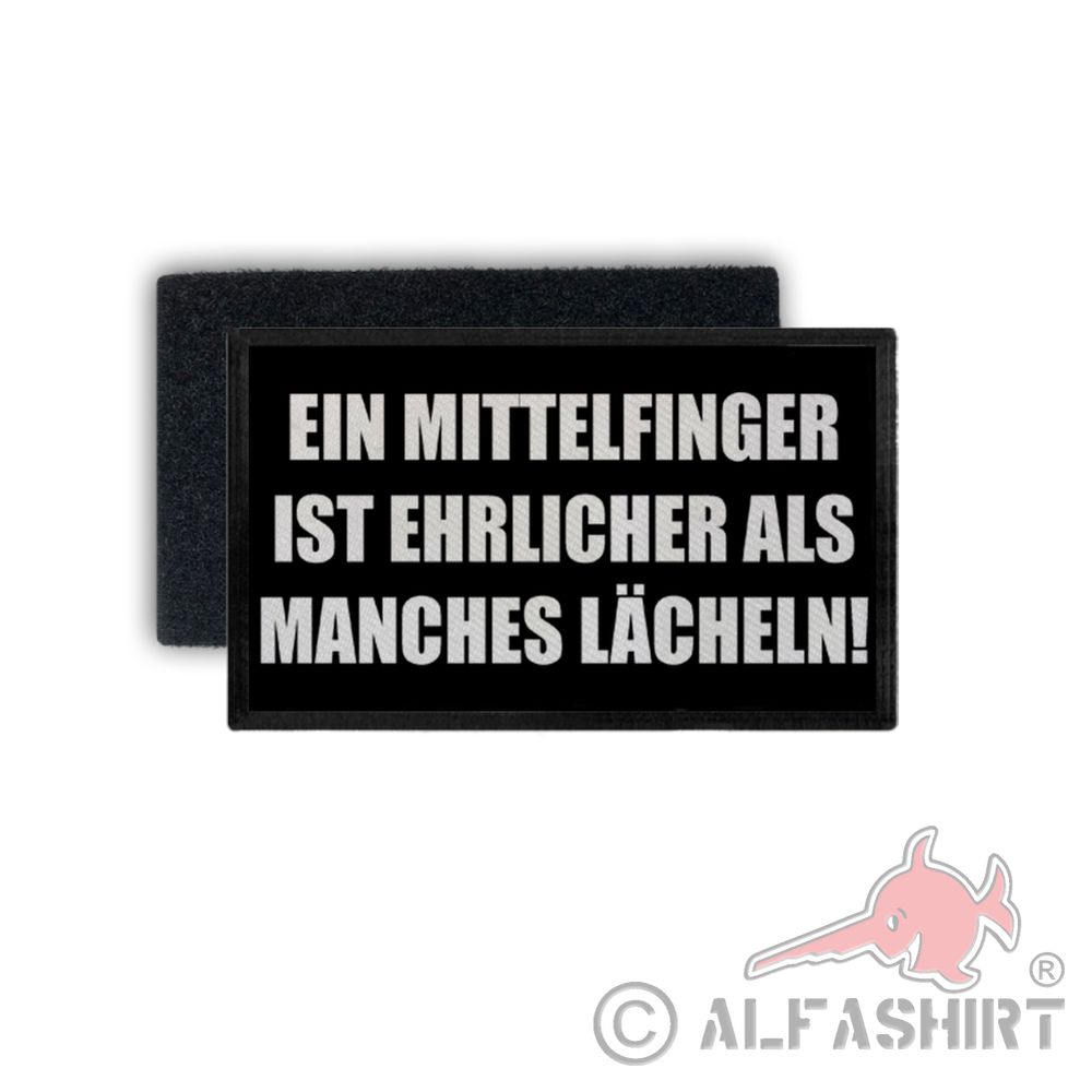 Patch A middle finger is more honest than some smiles saying 7.5x4.5cm # 34238