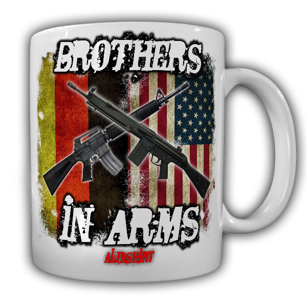 Tasse Brothers in ARMS Germany Amerika Fahne G3 Gewehr AR15 Waffenbrüder #20780