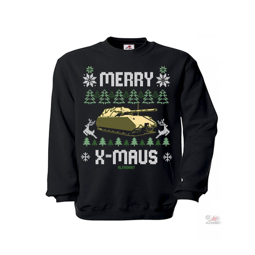 Sweater Merry X-MAUS Tank Ugly Panzer sweater Christmas Gamer VIII #43386