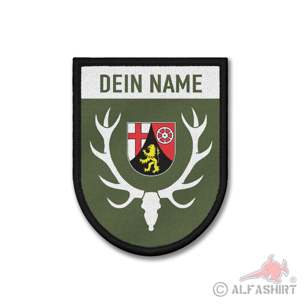 Patch personalisierbar Hirsch Geweih Jagd Rheinland-Pfalz GER DE #44926