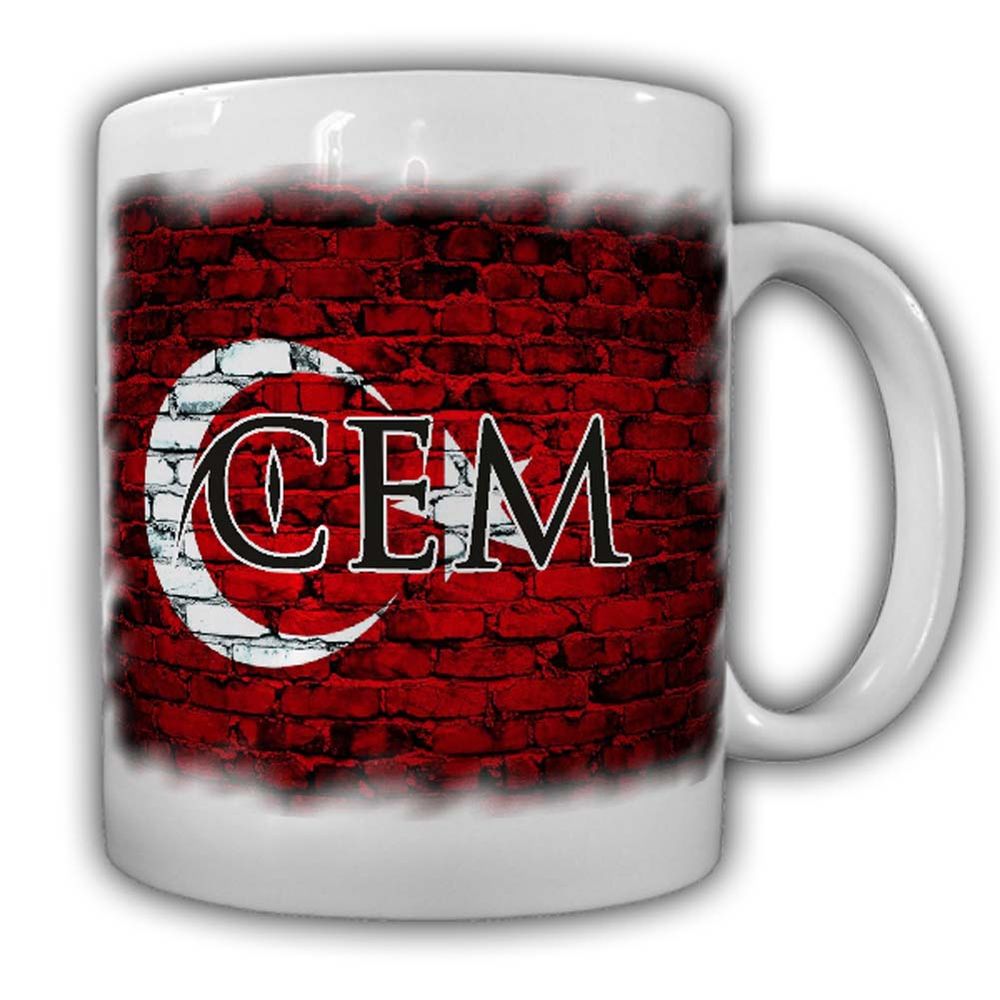 Türkische Flagge mit Cem Tasse_Türkei Türkey Namen #24275