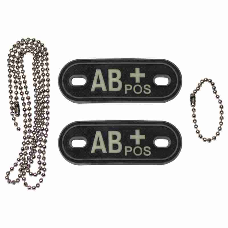 Dog Tag Blutgruppe AB+ Pos Positiv 3d Rubber Erkennungsmarke 2,5x7cm #20493