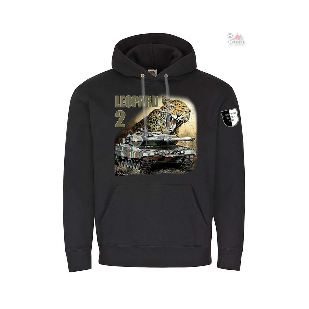 Hoodie Lukas Wirp Leopard 2 Panzer mit Panzer Leo 2A6 II Bundeswehr #36070