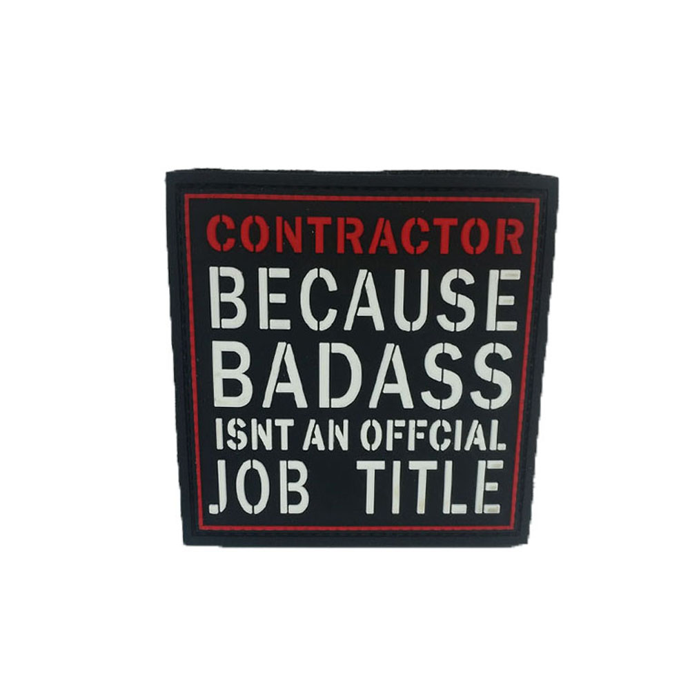 3D Rubber Patch Badass Contractor Soldat Mann Army Operator KSK 9x9cm#25178