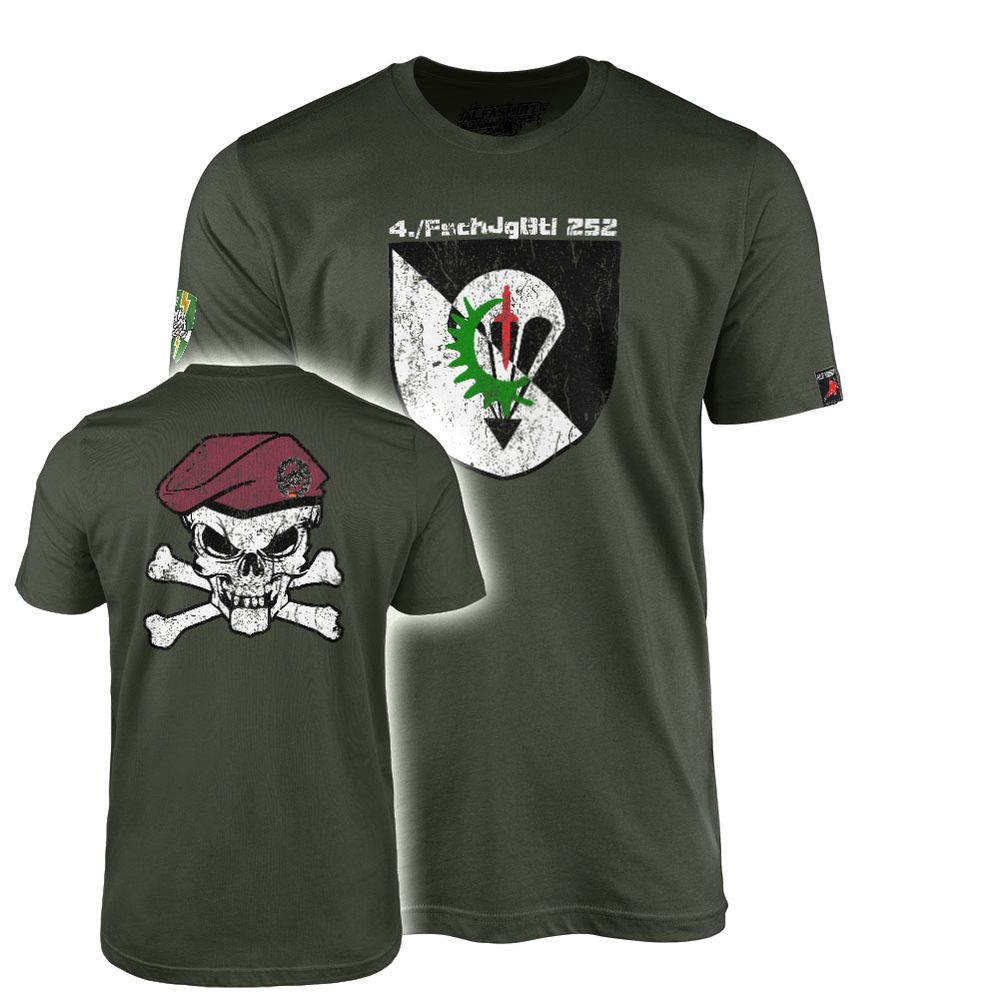 4 FschJgBtl 252 Totenkopf Nagold Paratrooper Company T-Shirt #38886