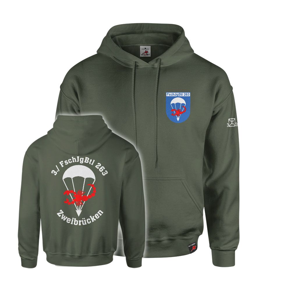 Hoodie 3rd Company Paratrooper Battalion FschJgBtl 263 Coat of Arms #46723