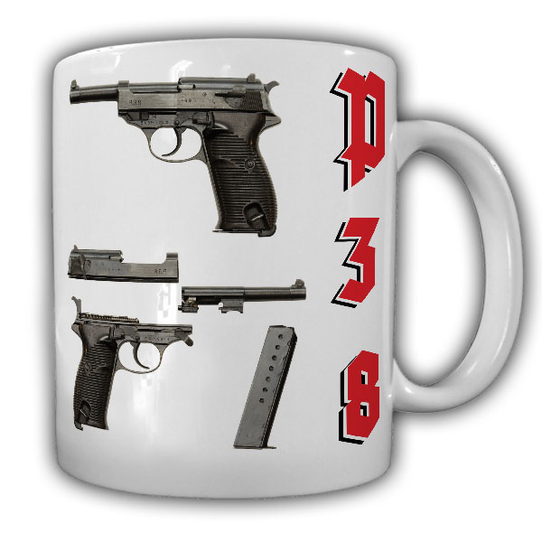 P38 Rückstoßlader Pistole Waffe Deko Tasse Becher Kaffee #16319