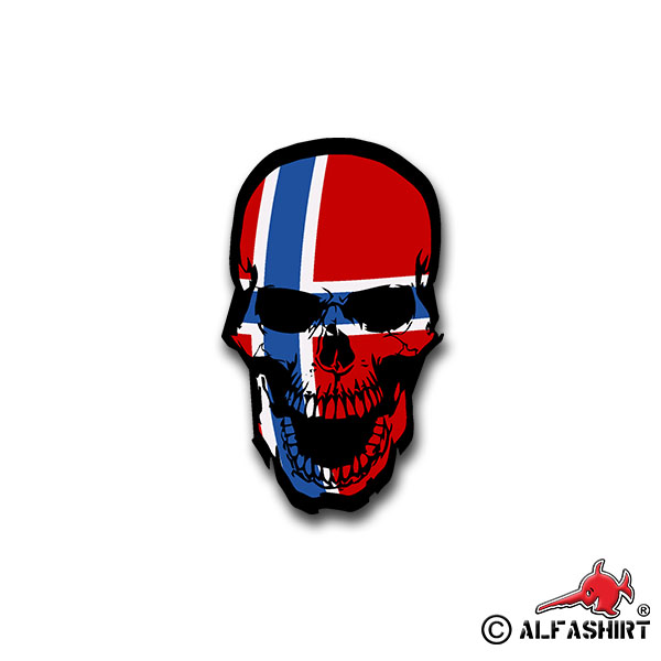 Aufkleber/Sticker Norwegen Schädel Knochen Totenkopf Nordeuropa 7x4cm A1496