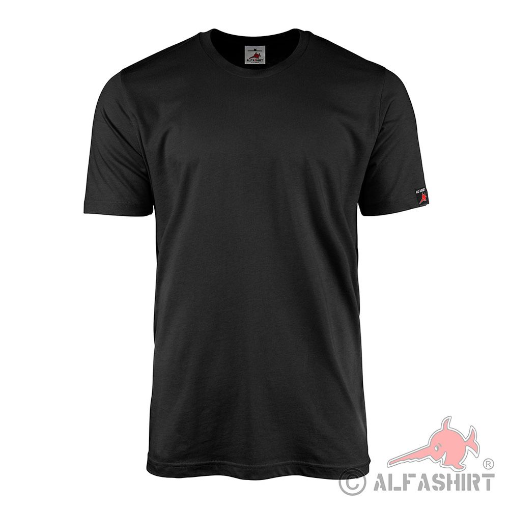 T-Shirt black shirt round neck 100% ring-spun cotton 185 g-m² #12823
