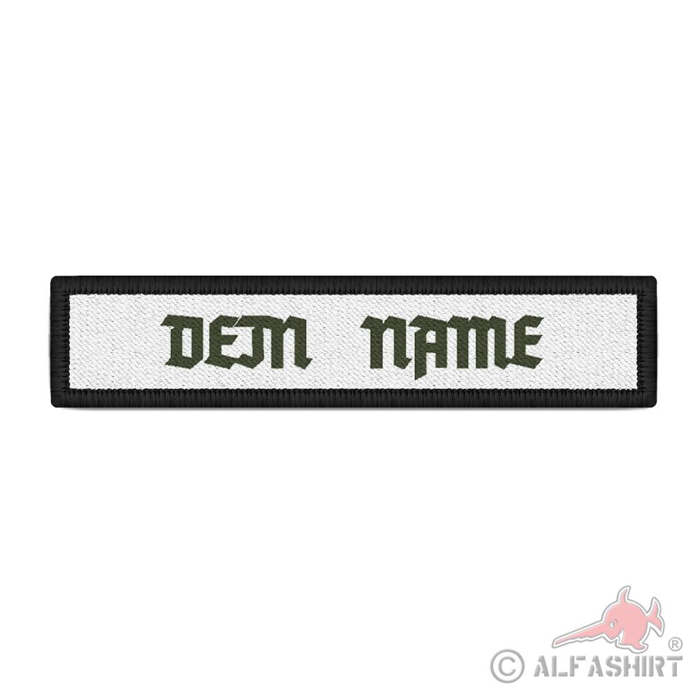 Patch Bundeswehr Namensschild weiß Oliv Namen Schneetarn individuell #39388