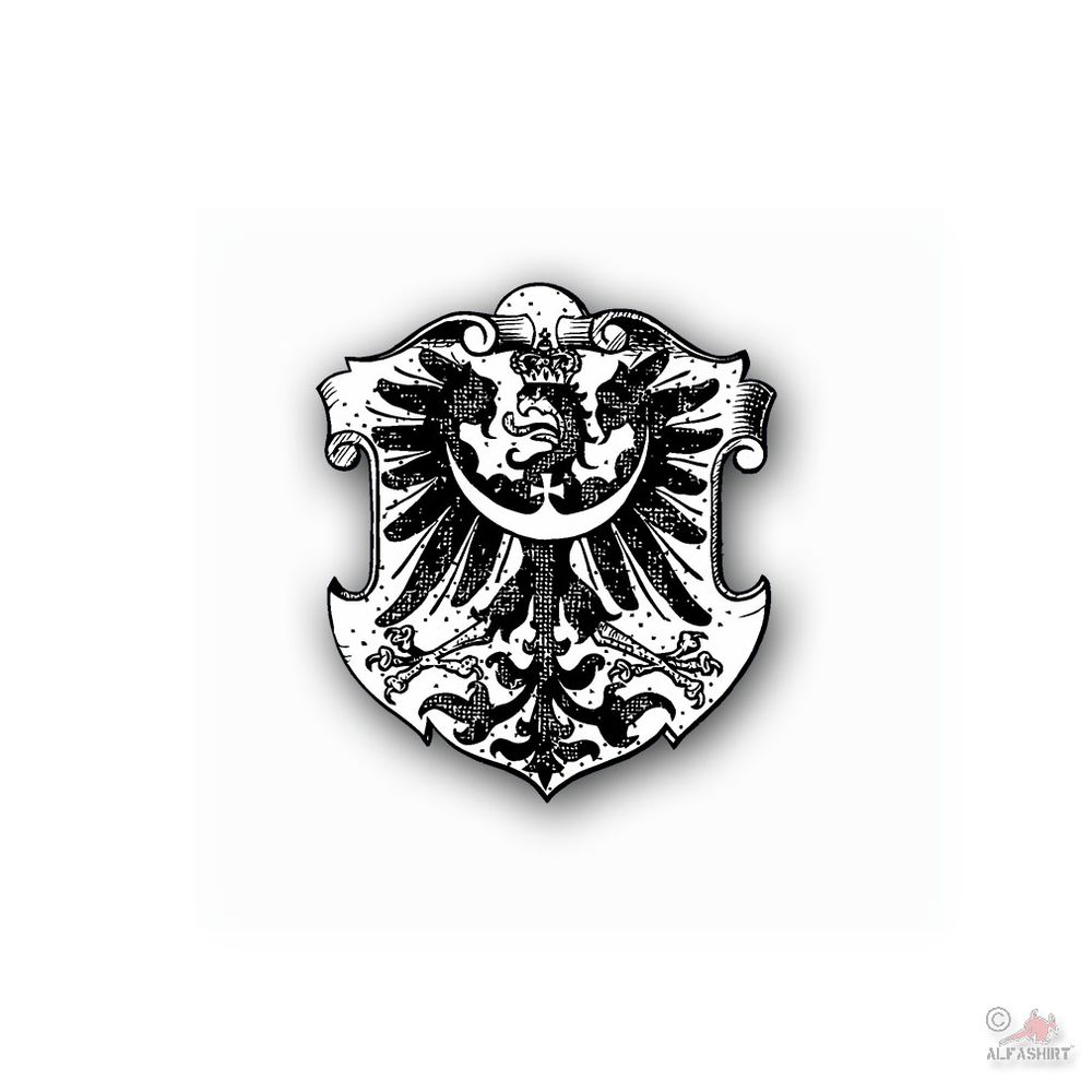 Altes Schlesien Wappen Schlesier Adler Breslau Polen 7x6 cm #A4645