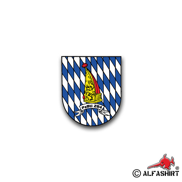 Aufkleber/Sticker PzBtl 284 Panzer Bataillon Dornstadt Leo BW Wappen 7x6cm A1298