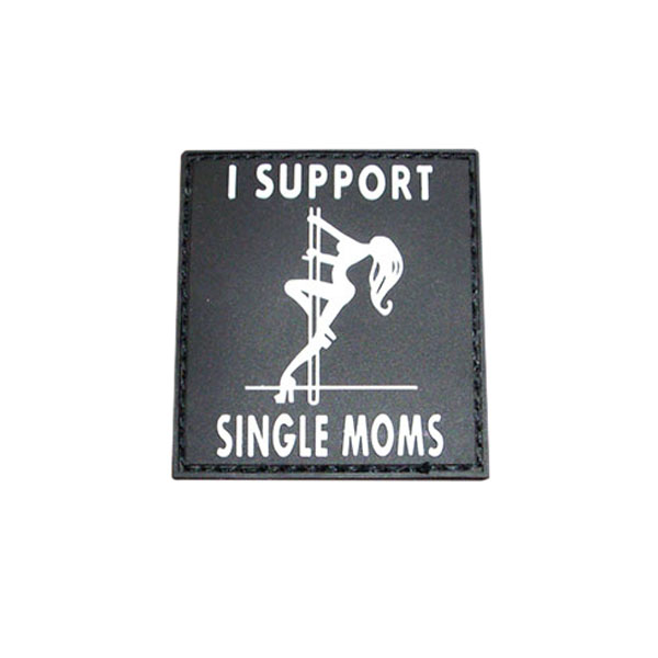 I Support Single Moms MILF Airsoft Stripper 3D Rubber Patch 4.5x4.5cm # 17051