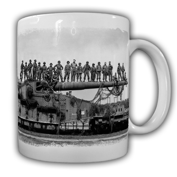 Tasse Eisenbahngeschütz Militär größte Kanone der Welt Sondergeschütz #20954