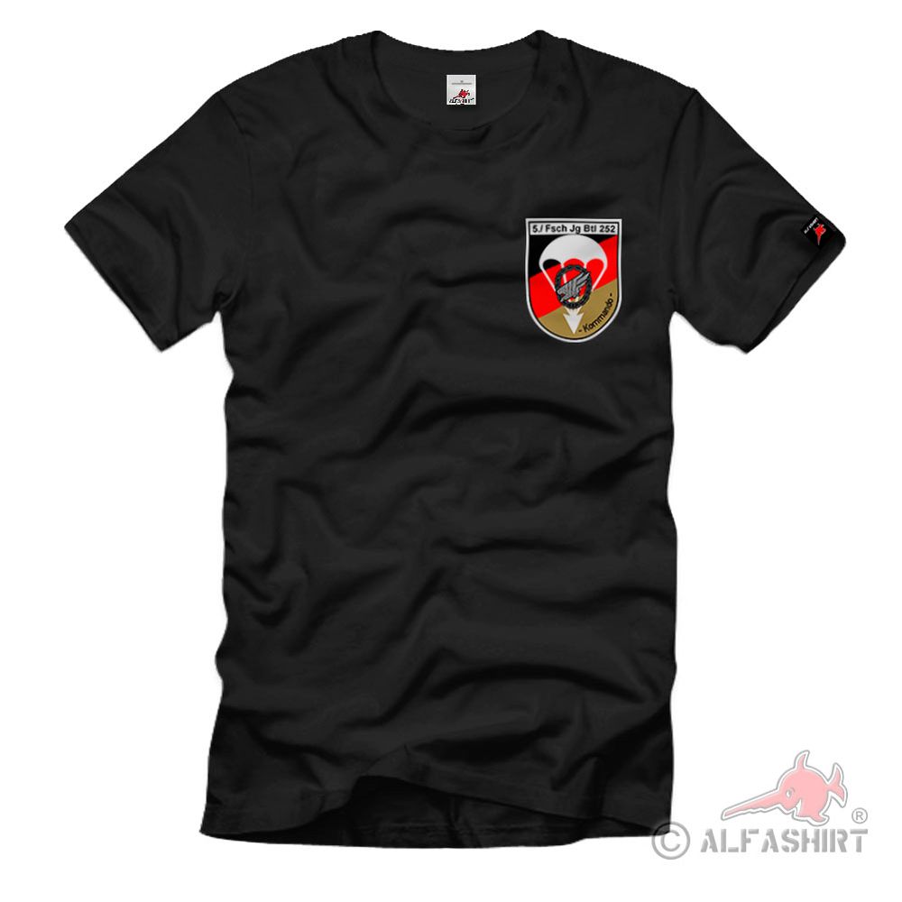 5 Kdo Kp FschJgBtl 252 Nagold Badge Paratrooper Command T-Shirt #40788