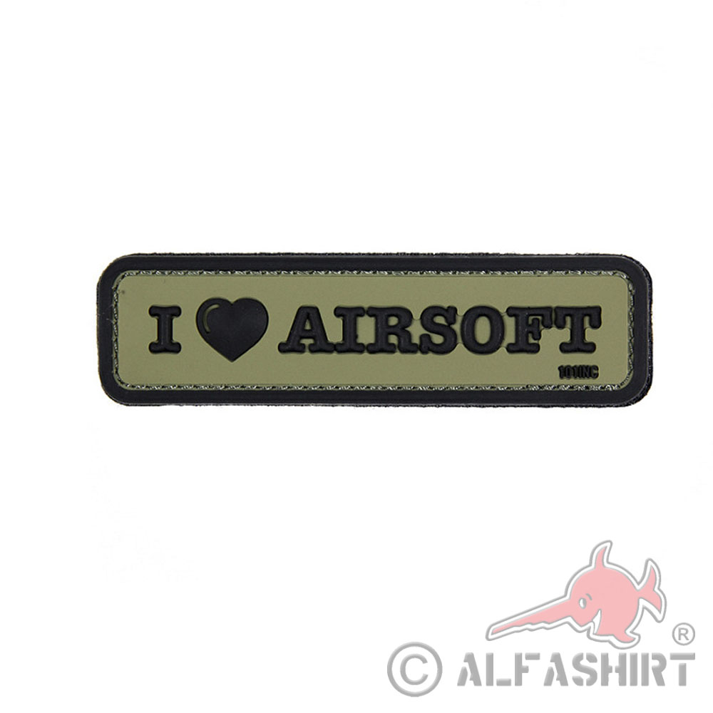 PVC Patch I Love AirSoft Morale patches  Team Leidenschaft 10,5x2,8cm  #44723